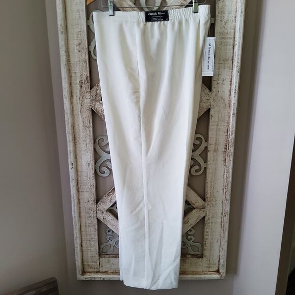 Alfred Dunner Women's Copenhagen Corduroy Elastic Waist Pants in White - Picture 2 of 11
